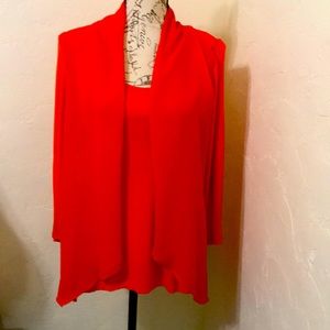 Mel & Mo Long Sleeve Blouse Coral. Size L